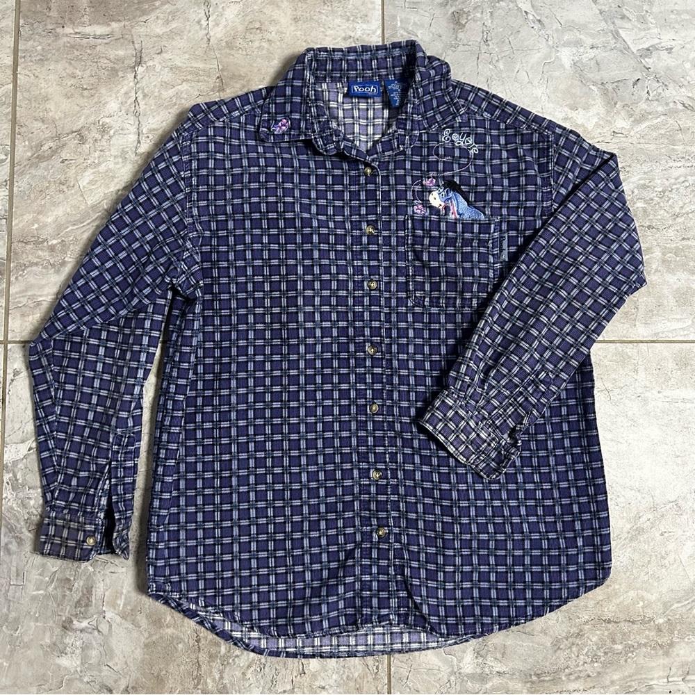 💜Eeyore Disney Checkered Button Down